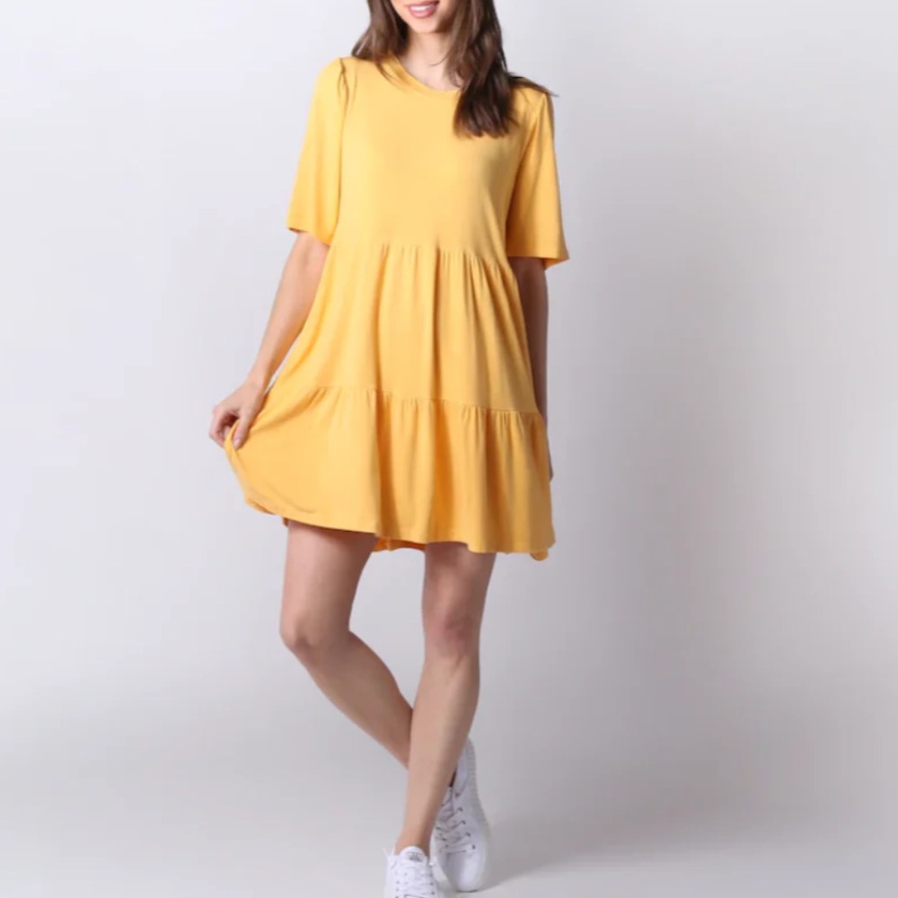 Astr Yellow Mini Dress